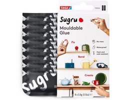 Sugru kneedbare lijm van tesa, 8-pack (8 x 3,5 g) in zwart