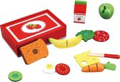 Playwood  Houten speelgoed snijset lunchbox Aardbei