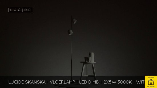Populair agenda amateur Lucide SKANSKA Vloerlamp - LED Dimb. - 2x5W 3000K - Wit | bol.com