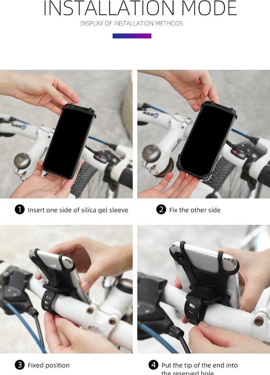 Smartphone Houder Fiets  - Houder voor Fietsen – Bike Phone Holder – 360graden – 4" tot 7"- Universele Telefoonhouder – Fietshouder
