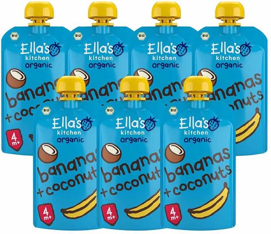 Ella's kitchen Knijpzakje 4+ m Banaan Kokos 120 gr - 7x 120 gr - Voordeelverpakking van Ella's Kitchen — afbeelding 4