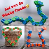 SET 3X Wacky Track met Verschillende kleuren - Fidget toys pakket onder de 15 - Hart - Slang - Hype van TikTok - Fidget toys pakket - Slangpuzzel - Pop it - Regenboog - Simple dimple - mood o