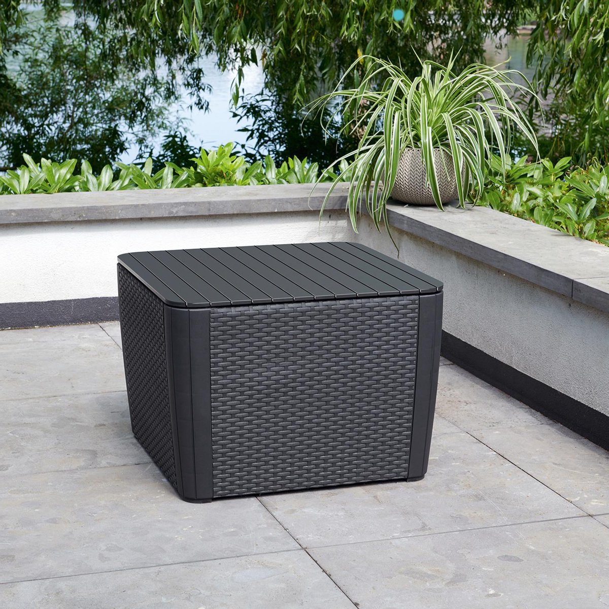 Keter Luzon Plus opbergtafel - 57x57x43cm - Grafiet