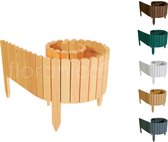 Floranica® Rollborder | Flexibele houten omheining | Natuurlijk | hoogte 40cm | lengte 203cm (kan worden ingekort) | geïmpregneerd dennenhout | 4 maten | perkrand | gazonrand | pal