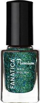 Cosmetica Fanatica - Premium Nagellak - transparant met mini, kleine en grote groene glitters - flesje met 12 ml. inhoud - nummer 825