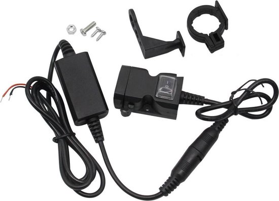 Lancoon Motorfiets USB-lader dual 3,4 A poorten met batterij-voltmeter