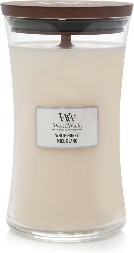 WoodWick Hourglass Large Geurkaars - White Honey