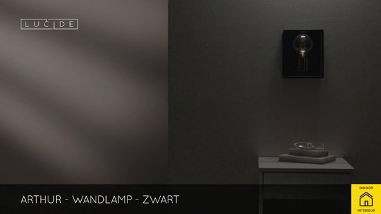 Lucide ARTHUR Wandlamp - 1xE27 - Zwart | bol.com