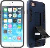 Stand Shockproof Telefoonhoesje - Magnetic Stand Hard Case - Grip Stand Back Cover - Backcover Hoesje voor iPhone SE 2020 - iPhone 8 - iPhone 7 - Navy