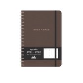 Hobbit schoolagenda 2021-2022 - LUXE D4 - bruine suède look - ringband - elastiek - 7 dagen over 2 pagina's - suède harde kaft - 176 pagina's - bruin - A5 formaat