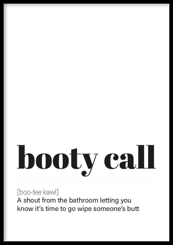 Poster Booty Call - 50 x 70 cm - WC poster - WALLLL