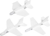 Vliegtuigen, l: 11,5-12,5 cm, b: 11-12 cm, wit, 3stuks