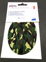 Pronty - 2 opstrijkbare kniestukken - camouflage groen - knie pads opstrijkbaar - versteviging of reparatiedoek opstrijkbaar