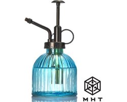 MHT Plantenspuit Glas - Blauw - Vintage - 230 ml - Spray - 6 Kleuren - Water Verstuiver