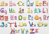 DW4Trading® Muursticker leer het alfabet 47x66 cm