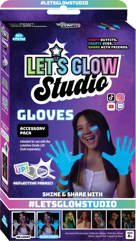 Let's Glow Studio - Accessoires Gants Set - DIY Influencer Video Creator  Kit - Pour... | bol.com