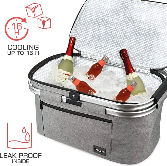 bomoe IceBreezer K47 koeltas picknickmand opvouwbaar - 47x27x26 cm - 32 liter- perfect voor barbecues of boodschappen van bomoe — afbeelding 5