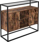 Casabella -  dressoir, zijkast, dressoir, keukenkast met glazen oppervlak en open vakken
