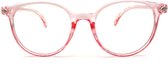 Oculaire | Ålbeak | Roze | Veraf-bril | -1,00 | Cat-Eye Model| Inclusief brillenkoker en microvezel doek | Geen Leesbril |