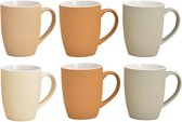 G. Wurm, Koffie mok met 3D streep decor, 300 ml, 6 stuks