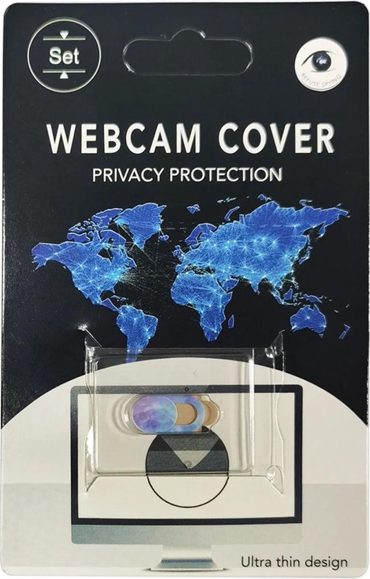 Universeel Ultra Dun Webcam Cover - Privacy Schuifje - Webcam Slide - Webcam Shutter - Privacy Protection Slider - Geschikt voor Macbook, Laptop, Tablet, Smartphone - Paars/Blauw - Merkloos