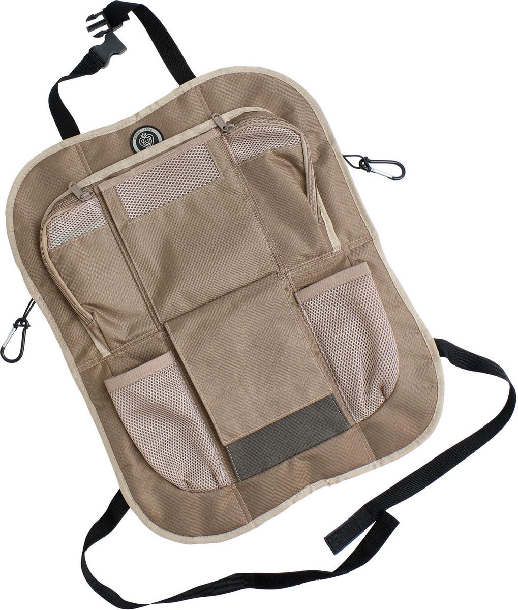 Prince Lionheart Backseat Organizer | Auto-organizer | Geïsoleerde Bekerhouders | 2 Flessenhouders | 2 Karabijnhaken - Tan