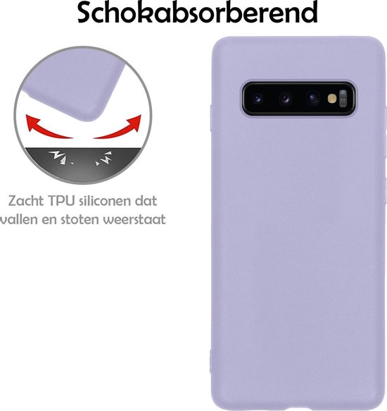 Coque Samsung S10 Avec Protecteur D'écran - Coque Samsung Galaxy S10 - Siliconen Samsung S10 Avec Protecteur D'écran - Lilas