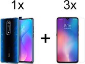 Xiaomi Mi 9T Pro hoesje siliconen case transparant - 3x Xiaomi Mi 9T Pro screenprotector screen protector