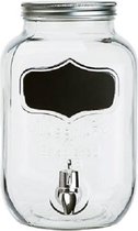 Cosy en Trendy Sapdispenser - Transparant - 4,5l - Met Krijtvlak - Glas en Yourkitchen E-kookboek