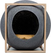 The Dark Grey Cube Wood Edition - Meyou Parijs. Luxe Franse design kattenmand
