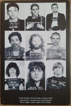 Beroemdheden gevangenis Foto collage Reclamebord van metaal METALEN-WANDBORD - MUURPLAAT - VINTAGE - RETRO - HORECA- BORD-WANDDECORATIE -TEKSTBORD - DECORATIEBORD - RECLAMEPLAAT -