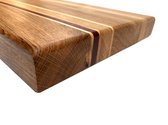 Oak and walnut striped Cutting board - 27x40x4cm handmade