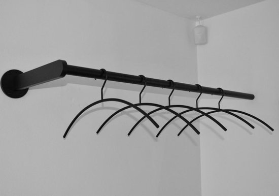 wraak zanger Wedstrijd Zwarte kapstok voor hangers in hoek (100 cm) | bol.com