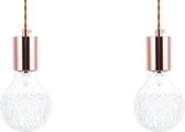 Beliani ANZA - Hanglamp set van 2 - koper - metaal