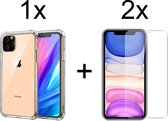 iParadise iPhone 12 Pro Max hoesje shock proof case transparant hoesjes cover hoes - 2x iPhone 12 Pro Max screenprotector