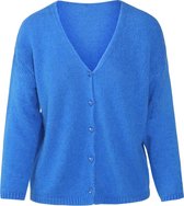 Cassis - Female - Cardigan met hartvormige knoopjes  - Bic blauw