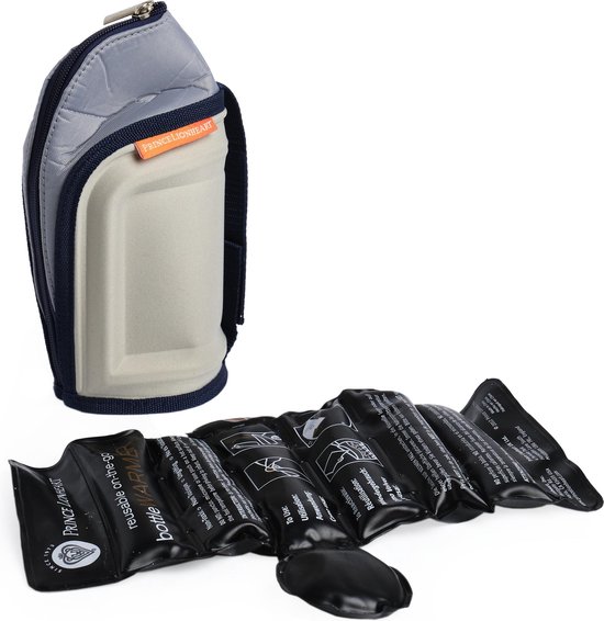  - Prince Lionheart On-the-go Flesverwarmer x2 Zakjes | Directe Warmtebron | Reactiveerbaar | Niet Giftig | Twee stuks - Zwart