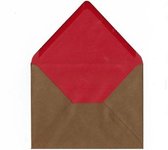 Enveloppes de Luxe - Marron / rouge - 50 pièces - C6 - 90grms