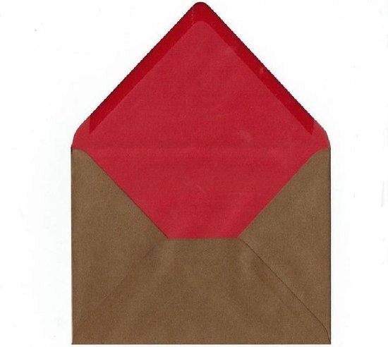 Luxe Enveloppen - Bruin / rood - 50 stuks - C6 - 90grms