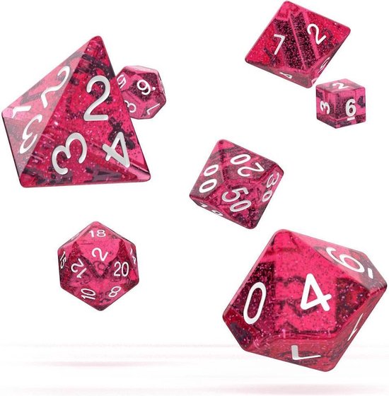 Afbeelding van het spel Oakie Doakie Dice dés RPG-Set Speckled / Glitter - Rose/Roze/Pink