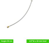 SANIVESK flexibele sanitairslang | 1/2" binnendraad x 10 mm knel | RVS mantel | lengte 50 cm