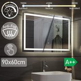 LED Badkamer spiegel 90x60 cm dimbaar, anticondensfunctie