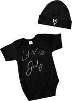 Rompertje baby-muts baby-lil miss july-kraamcadeau-babyshower cadeau-Maat 56