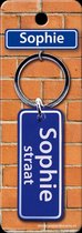 Paper Dreams Sleutelhanger Straatnaam Sophie 9 Cm Staal Blauw