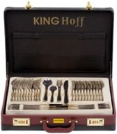 KINGHOFF bestekset - inclusief luxe koffer - zilver - 72-delig - 12 persoons