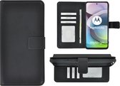 Motorola Moto G 5G Hoesje - Bookcase - Pu Leder Wallet Book Case Zwart Cover
