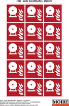 Pictogram sticker 75 stuks F013 - Vaste brandblusfles- 50x50mm - 15 stickers op 1 vel