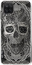 Casetastic Samsung Galaxy A12 (2021) Hoesje - Softcover Hoesje met Design - Lace Skull Print