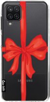 Casetastic Samsung Galaxy A12 (2021) Hoesje - Softcover Hoesje met Design - Christmas Ribbon Print