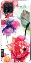 Casetastic Samsung Galaxy A12 (2021) Hoesje - Softcover Hoesje met Design - Watercolor Flowers Print